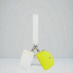 NEW Lululemon Dual Pouch Wristlet Vapor/Lichen Yellow